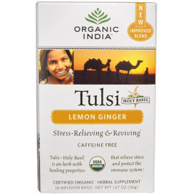 Organic India Tulsi Holy Basil Lemon Ginger  Box  36 grams